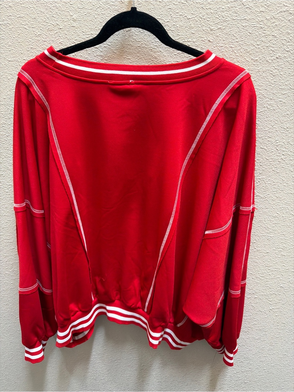 BiBi Red Off-Shoulder 'GAME DAY' Oversized Sweatshirt - Picture 3 of 3